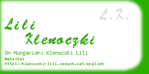 lili klenoczki business card